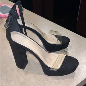 Wild Diva Black and Clear Women's Heels